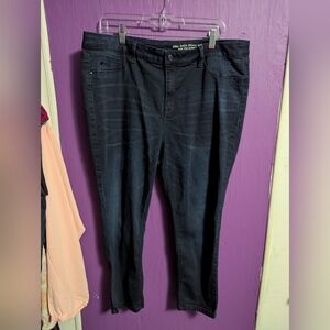 💜 Laurie Felt Silly Ankle Skinny with Vital Stretch Dark Wash Jeans 1X 16 18